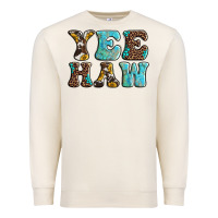 Sandshell western sunflowers turquoise leopard yee haw Premium Sweatshirt - BarkalooDesign