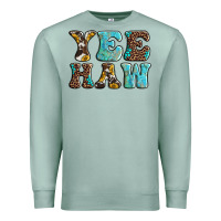 Seafoam western sunflowers turquoise leopard yee haw Premium Sweatshirt - BarkalooDesign