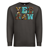 Smoke western sunflowers turquoise leopard yee haw Premium Sweatshirt - BarkalooDesign