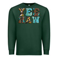 Sports Green western sunflowers turquoise leopard yee haw Premium Sweatshirt - BarkalooDesign
