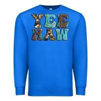 True Royal western sunflowers turquoise leopard yee haw Premium Sweatshirt - BarkalooDesign