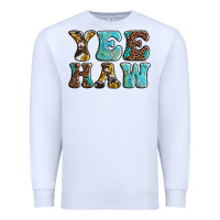 White western sunflowers turquoise leopard yee haw Premium Sweatshirt - BarkalooDesign