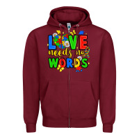 Burgundy love needs no words Zipper Hoodie - JahusDesignShop
