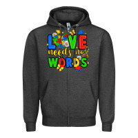 Charcoal Heather love needs no words Zipper Hoodie - JahusDesignShop