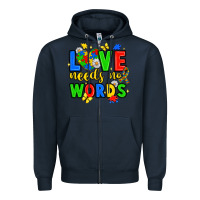 Navy love needs no words Zipper Hoodie - JahusDesignShop