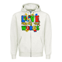 Oatmeal Heather love needs no words Zipper Hoodie - JahusDesignShop