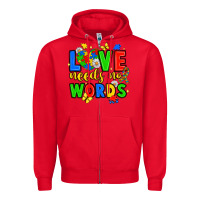 Red love needs no words Zipper Hoodie - JahusDesignShop