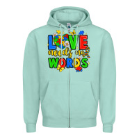 Seafoam love needs no words Zipper Hoodie - JahusDesignShop