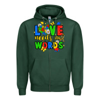 Sports Green love needs no words Zipper Hoodie - JahusDesignShop