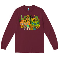 Burgundy hello fall Long Sleeve Tee - CowhideDigitalArt