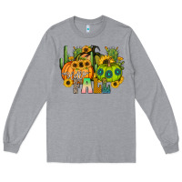 Heather Grey hello fall Long Sleeve Tee - CowhideDigitalArt