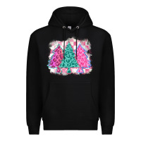 Black christmas leopard trees Premium Hoodie - MaliasSmallBusiness