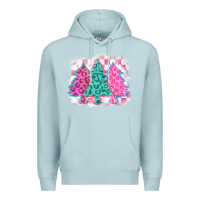 Blue Mist christmas leopard trees Premium Hoodie - MaliasSmallBusiness