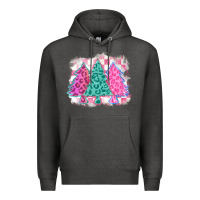 Charcoal Heather christmas leopard trees Premium Hoodie - MaliasSmallBusiness