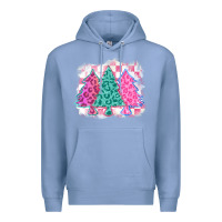 Colony Blue christmas leopard trees Premium Hoodie - MaliasSmallBusiness