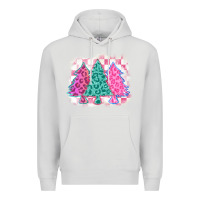 Dove Grey christmas leopard trees Premium Hoodie - MaliasSmallBusiness