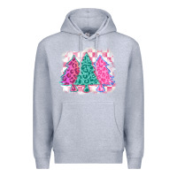 Heather Grey christmas leopard trees Premium Hoodie - MaliasSmallBusiness