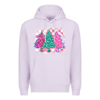 Lilac christmas leopard trees Premium Hoodie - MaliasSmallBusiness