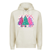 Oatmeal Heather christmas leopard trees Premium Hoodie - MaliasSmallBusiness
