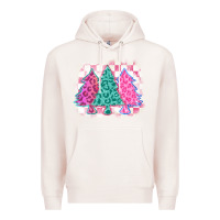 Pale Pink christmas leopard trees Premium Hoodie - MaliasSmallBusiness