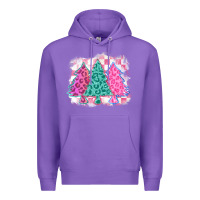 Purple christmas leopard trees Premium Hoodie - MaliasSmallBusiness