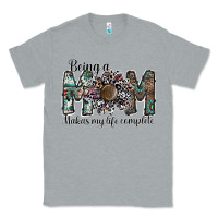 Heather Grey being a mom makas my life complete Classic Tee - SublimationCraftShop