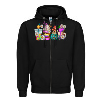 Black hippie coffee cups Zipper Hoodie - AdoDesignShop