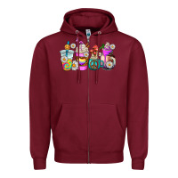 Burgundy hippie coffee cups Zipper Hoodie - AdoDesignShop