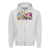 Dove Grey hippie coffee cups Zipper Hoodie - AdoDesignShop