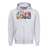 Heather Grey hippie coffee cups Zipper Hoodie - AdoDesignShop