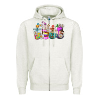 Oatmeal Heather hippie coffee cups Zipper Hoodie - AdoDesignShop