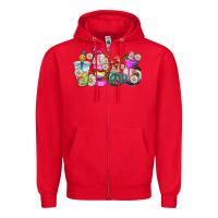 Red hippie coffee cups Zipper Hoodie - AdoDesignShop