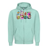 Seafoam hippie coffee cups Zipper Hoodie - AdoDesignShop