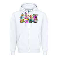 White hippie coffee cups Zipper Hoodie - AdoDesignShop