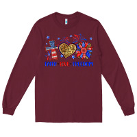 Burgundy faith love freedom Long Sleeve Tee - Neo Western
