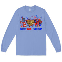 Colony Blue faith love freedom Long Sleeve Tee - Neo Western