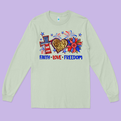 Faith Love Freedom Long Sleeve Tee Designed By Neo Western