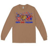 Toasted Coconut faith love freedom Long Sleeve Tee - Neo Western