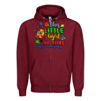 Burgundy this little light of mine autism awareness Zipper Hoodie - JahusDesignShop