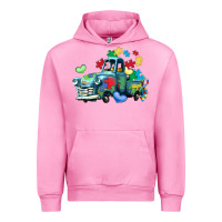 Fuchsia Pink autism truck Urban Hoodie - LillyAllenDesigns