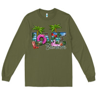 Army Green love summer Long Sleeve Tee - SublimationCraftShop