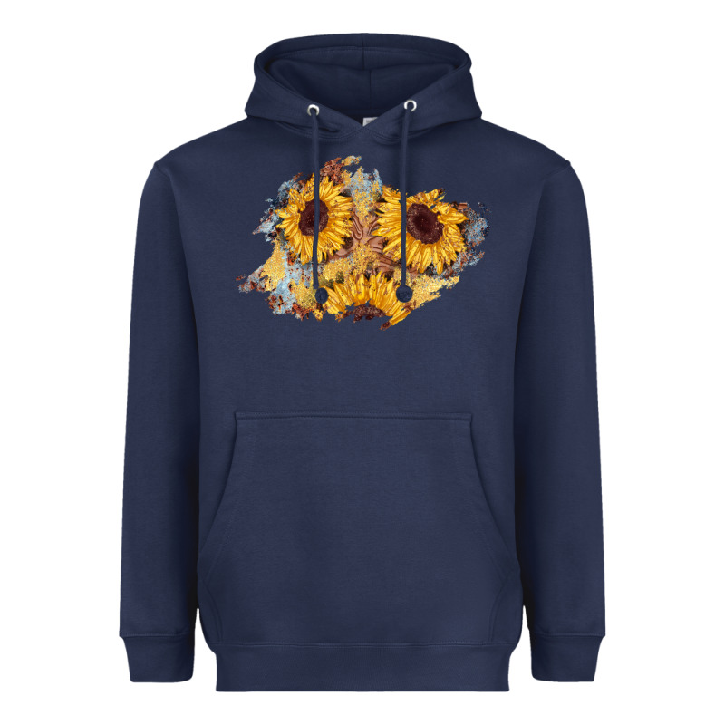 Sunflower Glitter Leather Patch Heavyweight Hoodie by AdoDesignShop | Teevron