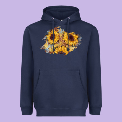 Sunflower Glitter Leather Patch Heavyweight Hoodie Designed By Adodesignshop