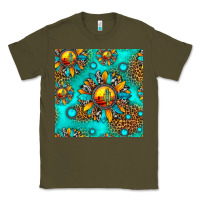 Army Green western sunset sunflowers seamless pattern Classic Tee - HRA Design Shop