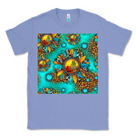 Colony Blue western sunset sunflowers seamless pattern Classic Tee - HRA Design Shop