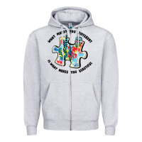 Heather Grey what makes you different is what makes you beautif Zipper Hoodie - JahusDesignShop