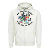 Oatmeal Heather what makes you different is what makes you beautif Zipper Hoodie - JahusDesignShop
