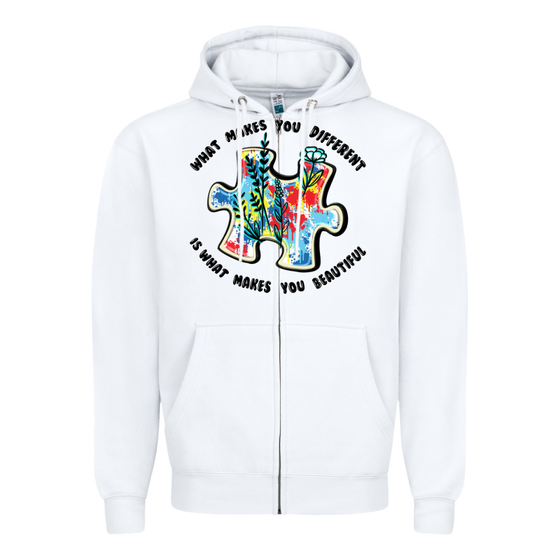 What Makes You Different Is What Makes You Beautif Zipper Hoodie by JahusDesignShop | Teevron