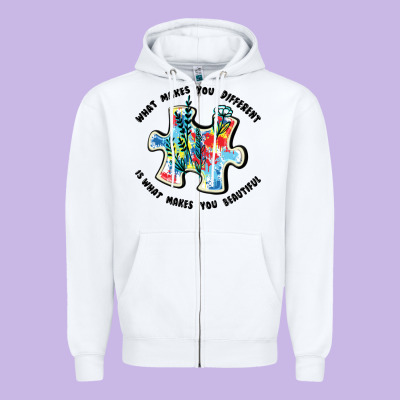 What Makes You Different Is What Makes You Beautif Zipper Hoodie Designed By Jahusdesignshop