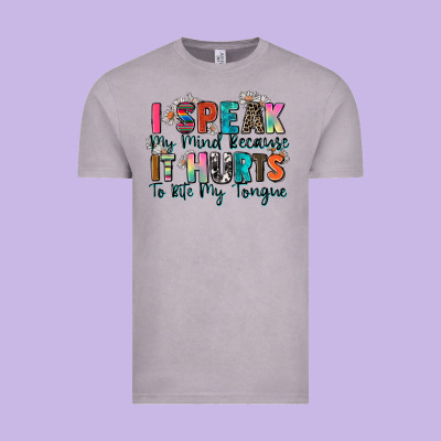 I Speak My Mind Because It Hurts To Bite My Tongue Vintage Tee Designed By Zillion Design Studio